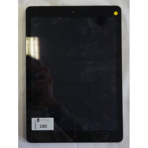 180 - APPLE IPAD AIR (WIFI & CELLULAR) - MODEL A1475
IMEI: 352057060056177.  i-cloud protected.  Note: It ... 