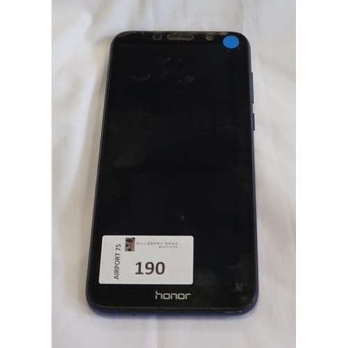 190 - HUAWEI HONOR 7S SMARTPHONE
Model: DUA-L22.  Google Account Locked.  Note: It is the buyer's responsi... 