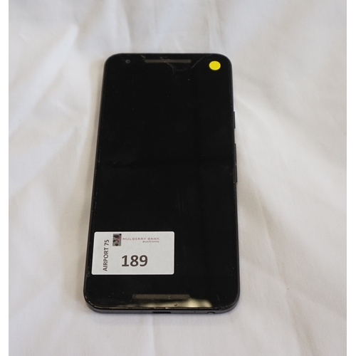 189 - LG NEXUS 5X (32GB) SMARTPHONE
IMEI: 353627074039200.  Note: It is the buyer's responsibility to make... 