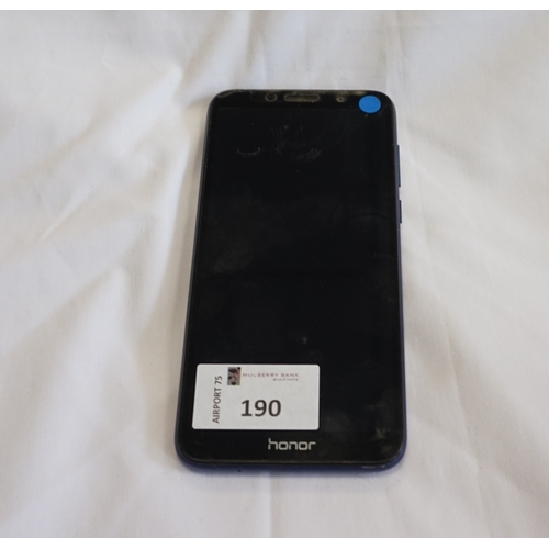 190 - HUAWEI HONOR 7S SMARTPHONE
Model: DUA-L22.  Google Account Locked.  Note: It is the buyer's responsi... 