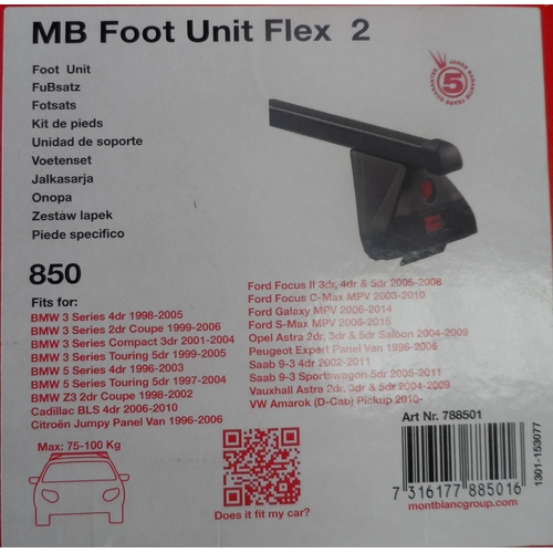 95 - ONE BOX OF MONT BLANC FOOT UNIT FLEX 2
model 850, 12 pieces, fitting for various car makes and model... 