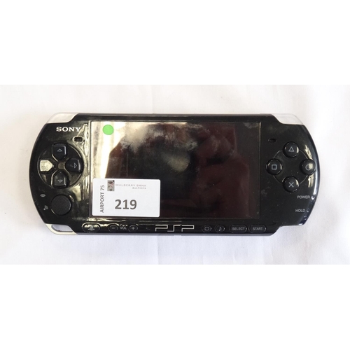 219 - SONY PSP PORTABLE GAMING DEVICE
With one gaming disc.