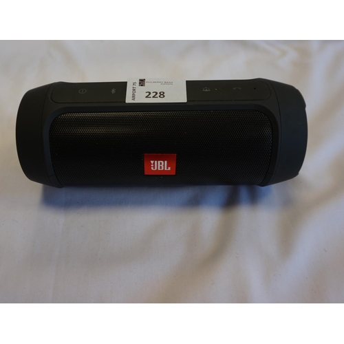 228 - JBL CHARGE 2+ PORTABLE BLUETOOTH SPEAKER