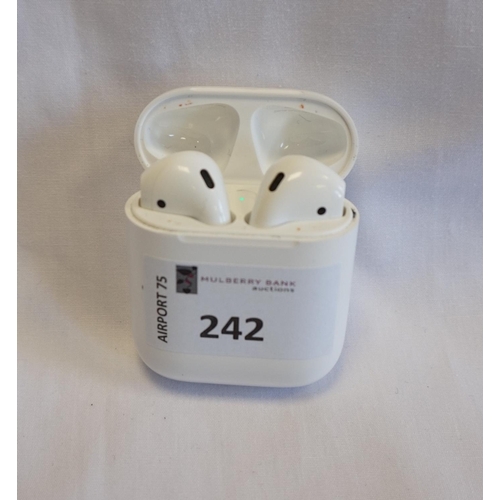 242 - APPLE AIRPOD IN-EAR WIRELESS EARPHONES - MODEL A1523
With charging case.