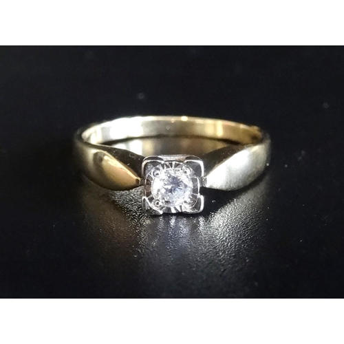 15 - DIAMOND SOLITAIRE RING
the round brilliant cut diamond approximately 0.1cts in illusion setting, on ... 