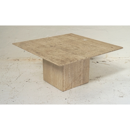 501 - MARBLE STYLE STONE OCCASIONAL TABLE
with a square top on a pedestal base, 55cm wide - RE-OFFERED IN ... 