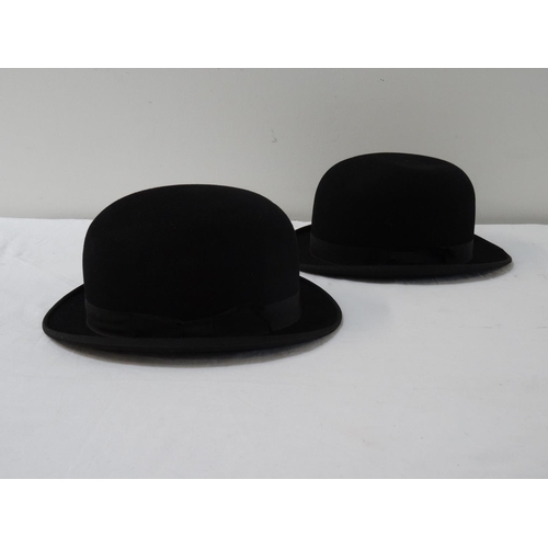 394 - DUNN & CO GENTLEMAN'S BOWLER HAT
and another similar, both in fine fur felt (2)