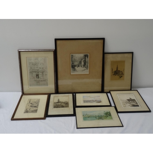 473 - SELECTION OF ETCHINGS
by various artists including Dobson, Bates, Hensley and others, with scenes of... 