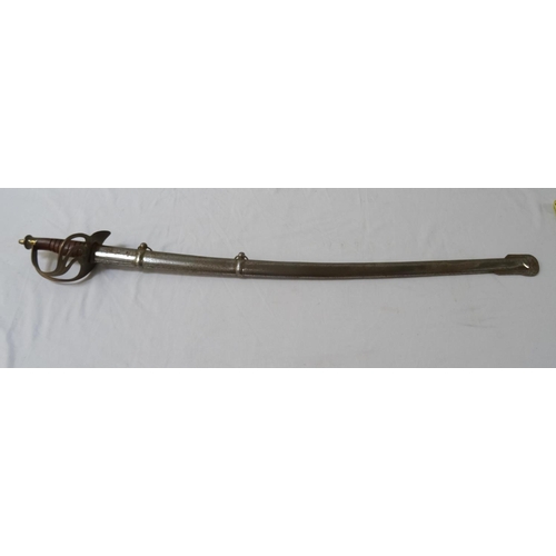 425 - REPRODUCTION NAVAL OFFICERS SWORD
with an 84cm blade marked 'India', with a mahogany grip and pierce... 