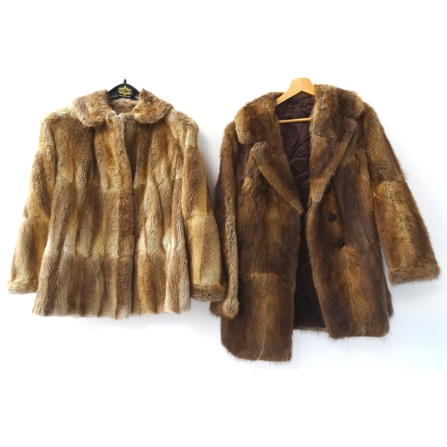 391 - LADIES CONEY FUR JACKET
with pockets and a trade label for M & E Edlin Furs of Glasgow, together wit... 