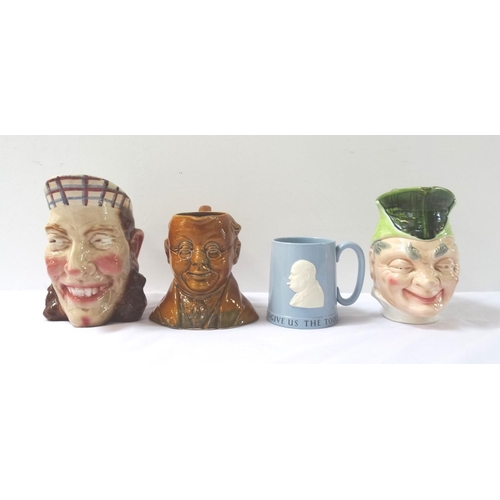 241 - SYLVAC CHARACTER JUG
depicting Mr. Pickwick, 15.5cm high; two French Sarreguemines character jugs, 1... 