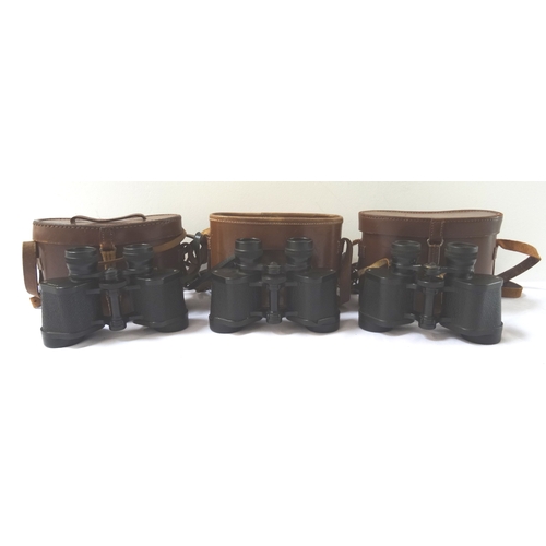 316 - THREE PAIRS OF BARR & STROUD FIELD GLASSES
each with a leather case