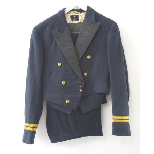 398 - RAF OFFICERS DRESS JACKET
with arm braiding and matching trousers, together with an RAF officers dre... 