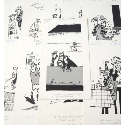 345 - ROD MCLEOD (Scottish cartoonist)
ten ink drawings, late 1970/early 1980s, Rangers Football Club rela... 