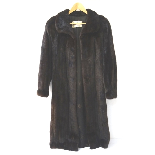 406 - LADIES FULL LENGTH MINK COAT
with side pockets and trade label for 'Moray Glasser of Glasgow'