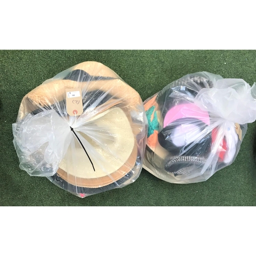 98 - TWO BAGS OF HATS AND SCARVES