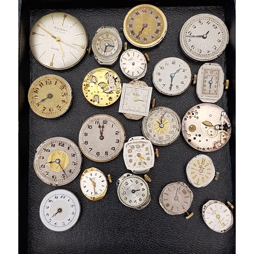 67 - GOOD SELECTION OF VINTAGE MECHANICAL WATCH MOVEMENTS
most with dials, including Rotary, Bentima Star... 