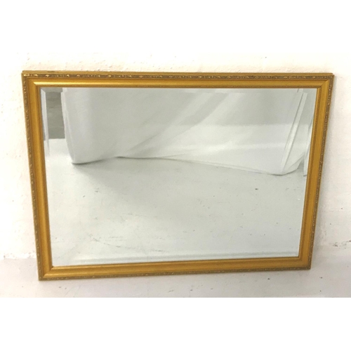 490 - GILT FRAMED WALL MIRROR
with a rectangular bevelled plate, 111cm x 85.5cm