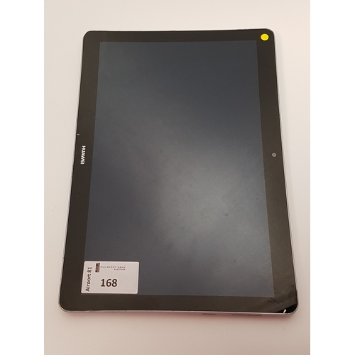 168 - HUAWEI MEDIAPAD T3 10 TABLET
Model: AGS-W09.  Google Account Locked.  Note: It is the buyer's respon... 