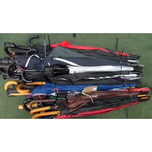 65 - SELECTION OF FORTY-FIVE UMBRELLAS
including: golf and stick styles.