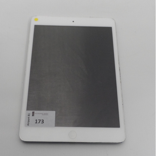 173 - APPLE IPAD MINI (WIFI) - MODEL A1432
serial number: F7PL51XZF96.  i-cloud protected.  Note: It is th... 