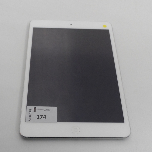 174 - APPLE IPAD MINI 2 (WIFI) - MODEL A1489
serial number: DLXNLF5SFCM9.  i-cloud protected.  Note: It is... 