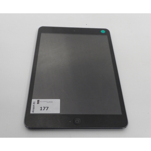 177 - APPLE IPAD MINI (WIFI) - MODEL A1432
serial number: FPKRN05TFP84.  i-cloud protected.  Note: It is t... 