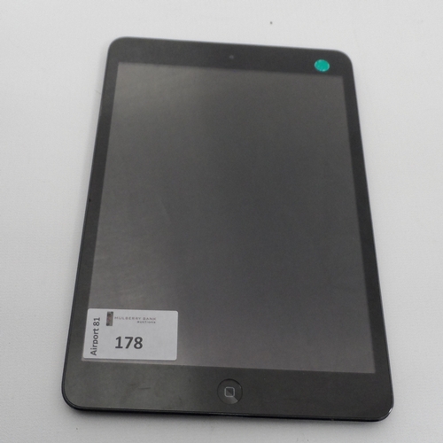 178 - APPLE IPAD MINI (WIFI) - MODEL A1432
serial number: F4KKH11CF194.  i-cloud protected. Crack to home ... 