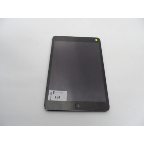 184 - APPLE IPAD MINI 2 (WIFI & CELLULAR) - MODEL A1490
IMEI: 351978063976114.  i-cloud protected.  Note: ... 