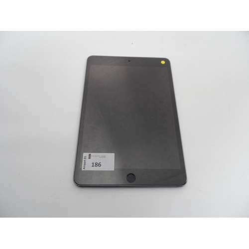 186 - APPLE IPAD MINI 4 (WIFI) - MODEL A1538
serial number: F9FQV6FGHK9.  i-cloud protected.  Note: It is ... 