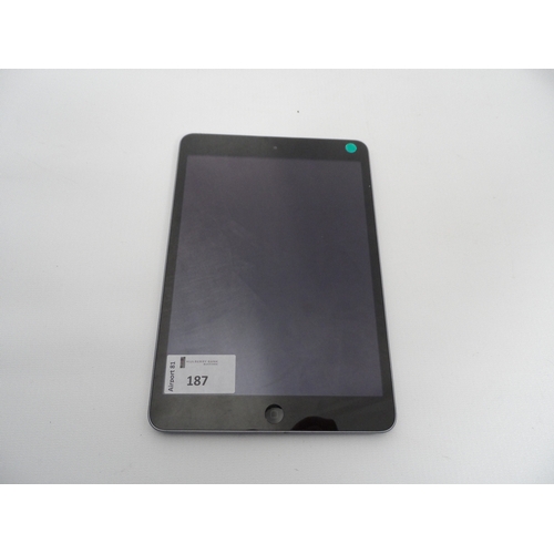 187 - APPLE IPAD MINI 2 (WIFI) - MODEL A1489
serial number: F9GSK3JZFCM6.  i-cloud protected.  Note: It is... 