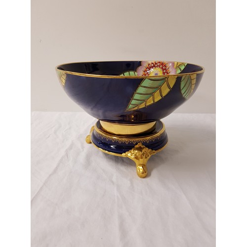 237 - CARLTON WARE CENTRE BOWL
decorated in the Melange pattern with a navy blue ground and gilt highlight... 