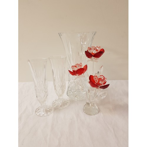 244 - SELECTION OF GLASSWARE
including a boxed Smile Bohemian vase, an Art Deco style vase, centre bowl, p... 