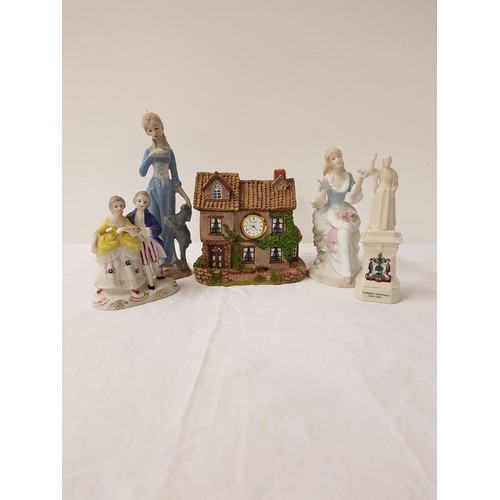 245 - SELECTION OF FIGURINES
including Florence Nightingale, coach and horses, two turtle doves and others... 