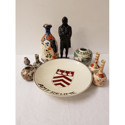 271 - MIXED LOT OF CERAMICS
including a Dehme charger decorated with the town of Rehme coat of arms, a fig... 