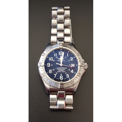 91 - BREITLING SUPER OCEAN WRIST WATCH
with an automatic movement and circular black dial with date apert... 