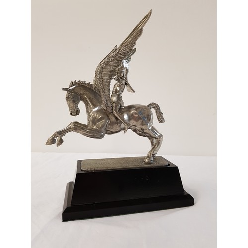 326 - EARLY 20th CENTURY MODEL OF PEGASUS AND BELLEROPHON
chromium plated, raised on an ebonised plinth, 2... 