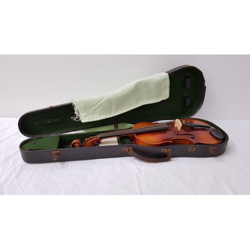 381 - RUSHWORTH & DREAPER VIOLIN
size 4/4 bearing an interior trade label 'The Apollo, Style 10, 1940' con... 