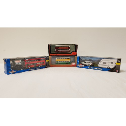 403 - SELECTION OF DIE CAST VEHICLES
including buses, trams and camper wagons with examples from Corgi Cla... 