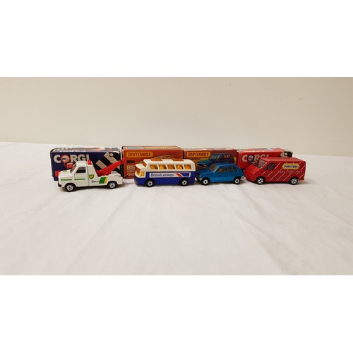 406 - SELECTION OF DIE CAST VEHICLES
including a Jaguar Track Car, Land Rover, Rover Police car, Ford Wrec... 