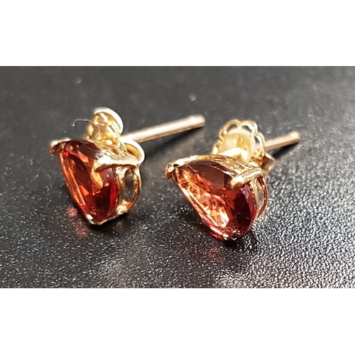 75 - PAIR OF GARNET STUD EARRINGS
the garnets in unmarked gold mounts with fourteen carat gold butterflie... 