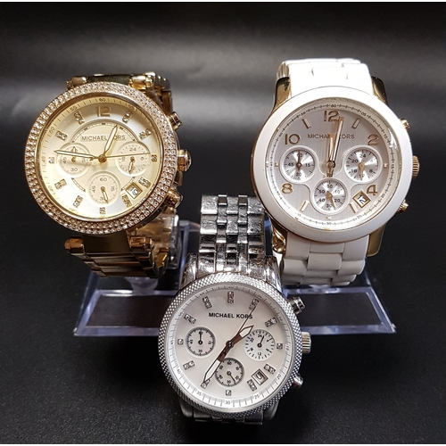 152 - THREE MICHAEL KORS WRISTWATCH
model numbers MK-5020, MK-5145 and MK-5354 (3)