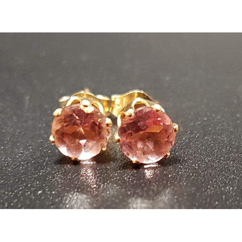 191 - PAIR OF PINK TOURMALINE STUD EARRINGS
the round cut gemstones in nine carat gold settings