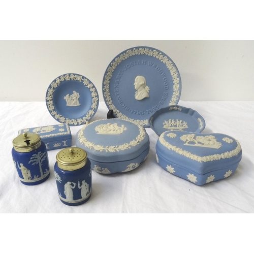 277 - SELECTION OF WEDGWOOD JASPERWARE
including a Bicentenary 1795-1975 plate, salt and mustard pot, shap... 