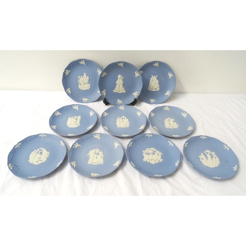 279 - SELECTION OF WEDGWOOD JASPERWARE CHRISTMAS PLATES
from 1971-2002 with a few years absent, 21cm and 1... 