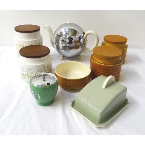 282 - SELECTION OF KITCHEN WARE
including a Poole pottery butter dish and cover, four Hornsea lidded stora... 