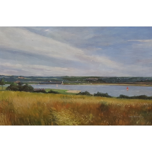 443 - DAVID GILCHRIST
View to Erskine, oil on canvas, signed and dated '78, 49.5cm x 75cm