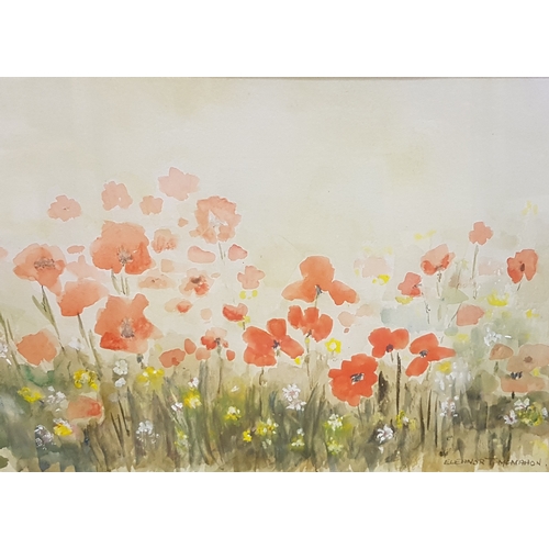 444 - ELEANOR MCMAHON
Poppy Field, Greece, watercolour, signed and label to verso, 19cm x 26.5cm, S. Marti... 