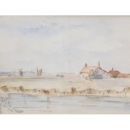 452 - MONOGRAMMED F.P.
Great Yarmouth, watercolour, dated October 1906, 12cm x 16cm