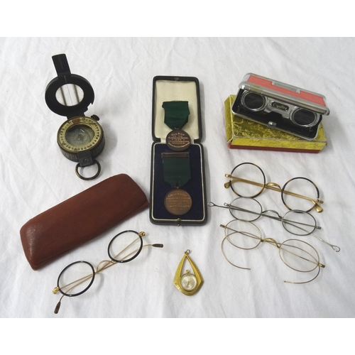 373 - SMALL SELECTION OF COLLECTABLES
including a 1940 MKII military compass; a pair of Crystar opera glas... 